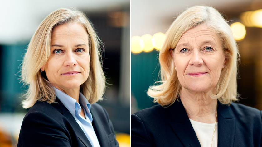 Bild på Eva Glückman, vd Grafiska Företagen, och Lena-Liisa Tengblad, vd Gröna arbetsgivare.