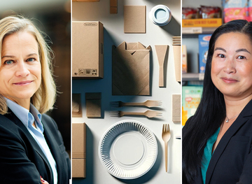 Eva Glückman, vd på Grafiska Företagen, och Kai-Yee Thim, ansvarig för produkt- och produktsäkerhetsfrågor på Skogsindustrierna.