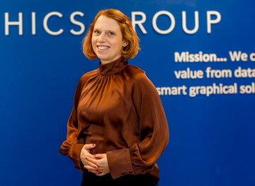 Bild på Sara Novak, vd för Miller Graphics.