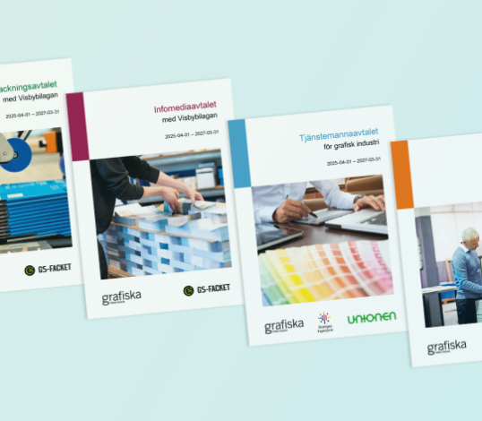 Bild på Grafiska Företagens kollektivavtal 2025-2027.