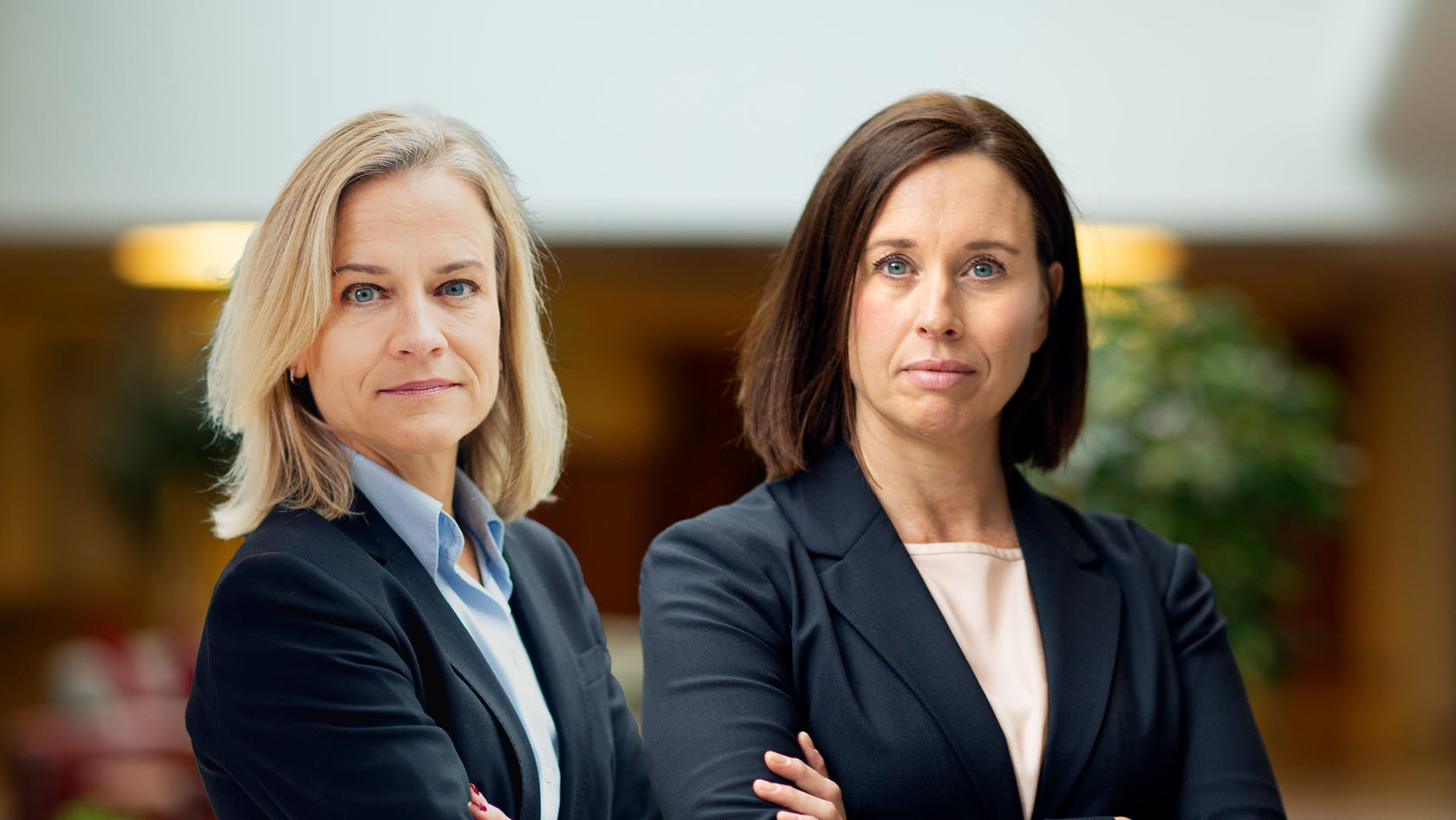 Eva Glückman, vd Grafiska Företagen, och Anna Freij, förhandlingschef Grafiska Företagen.