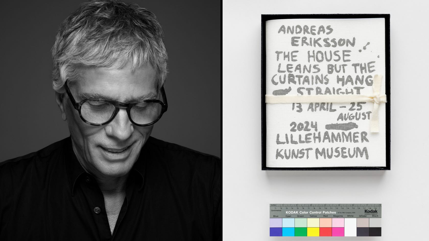 Formgivaren Greger Ulf Nilson och den vinnande utställningskatalogen.