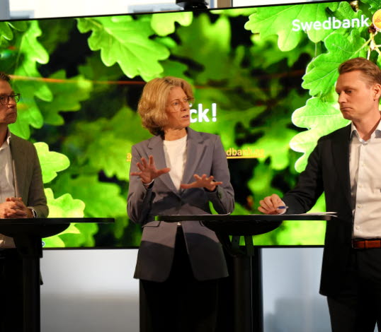 Andreas Wallström, chef för makroanalys på Swedbank, Kerstin Hallsten, chefsekonom på Industriarbetsgivarna, och Erik Spector, chefsekonom på Teknikföretagen.